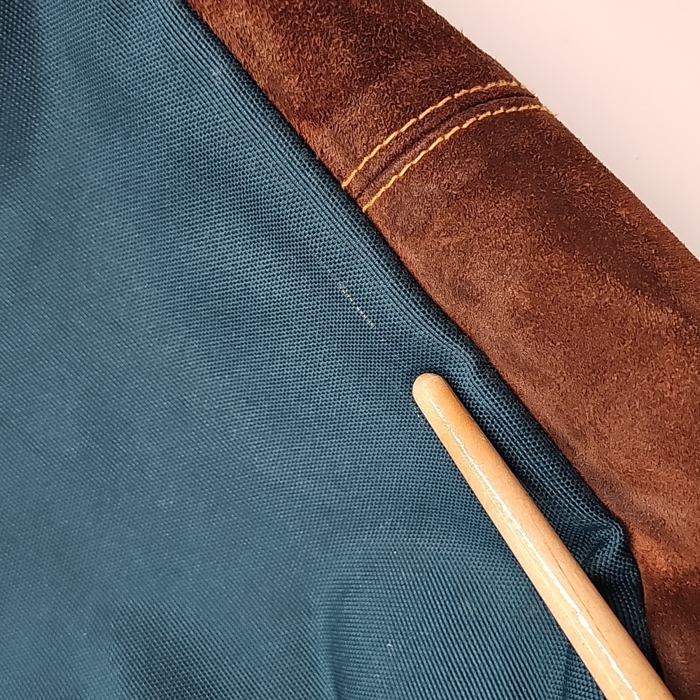 Esprit Teal Rough & Ready Vintage Backpack, Brown Suede Bottom - Picture 10 of 13